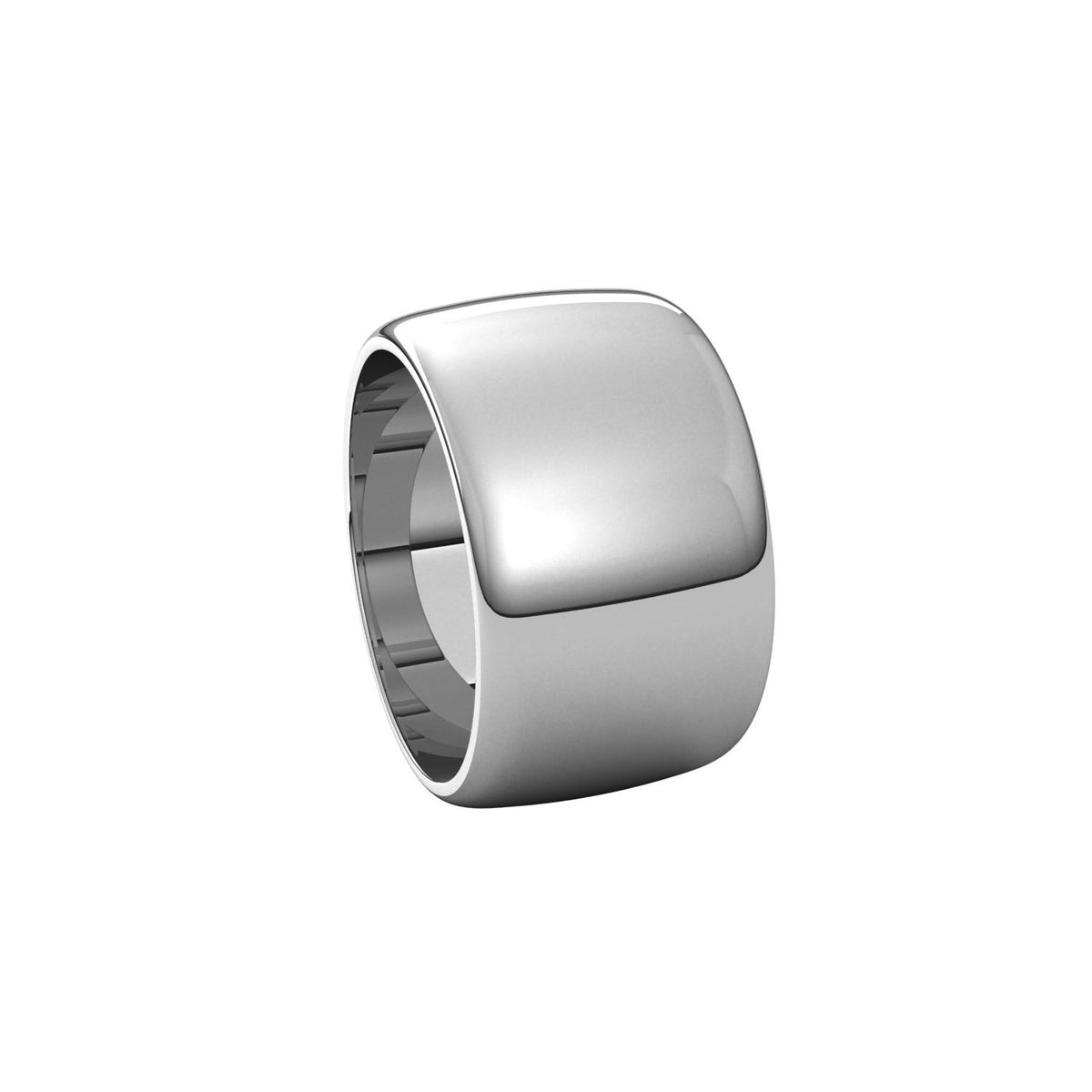 14K X1 White Gold Half Round Band