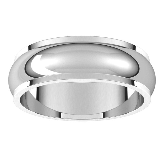 Sterling Silver Stepped-Edge Half Round Band