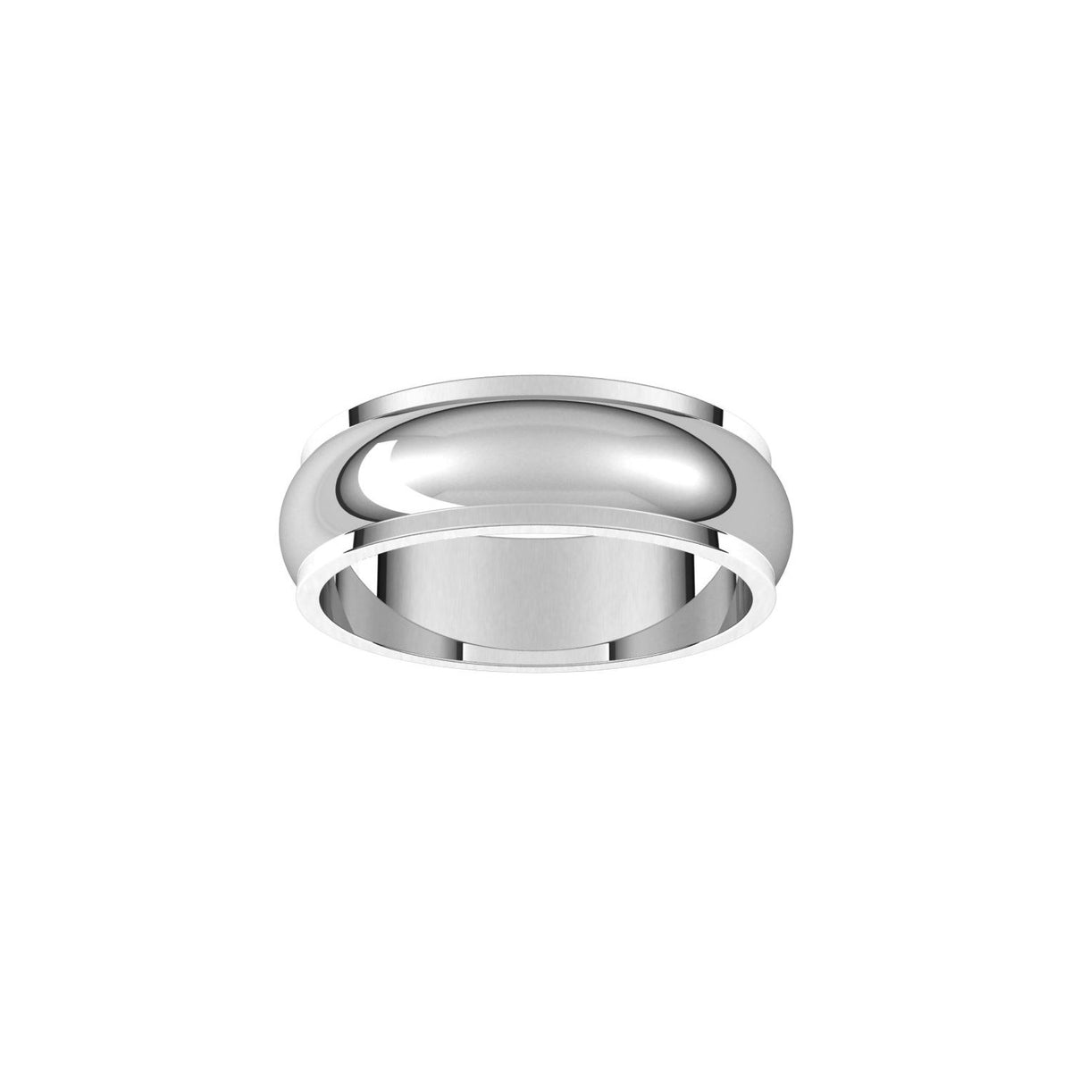Continuum Sterling Silver Stepped-Edge Half Round Band