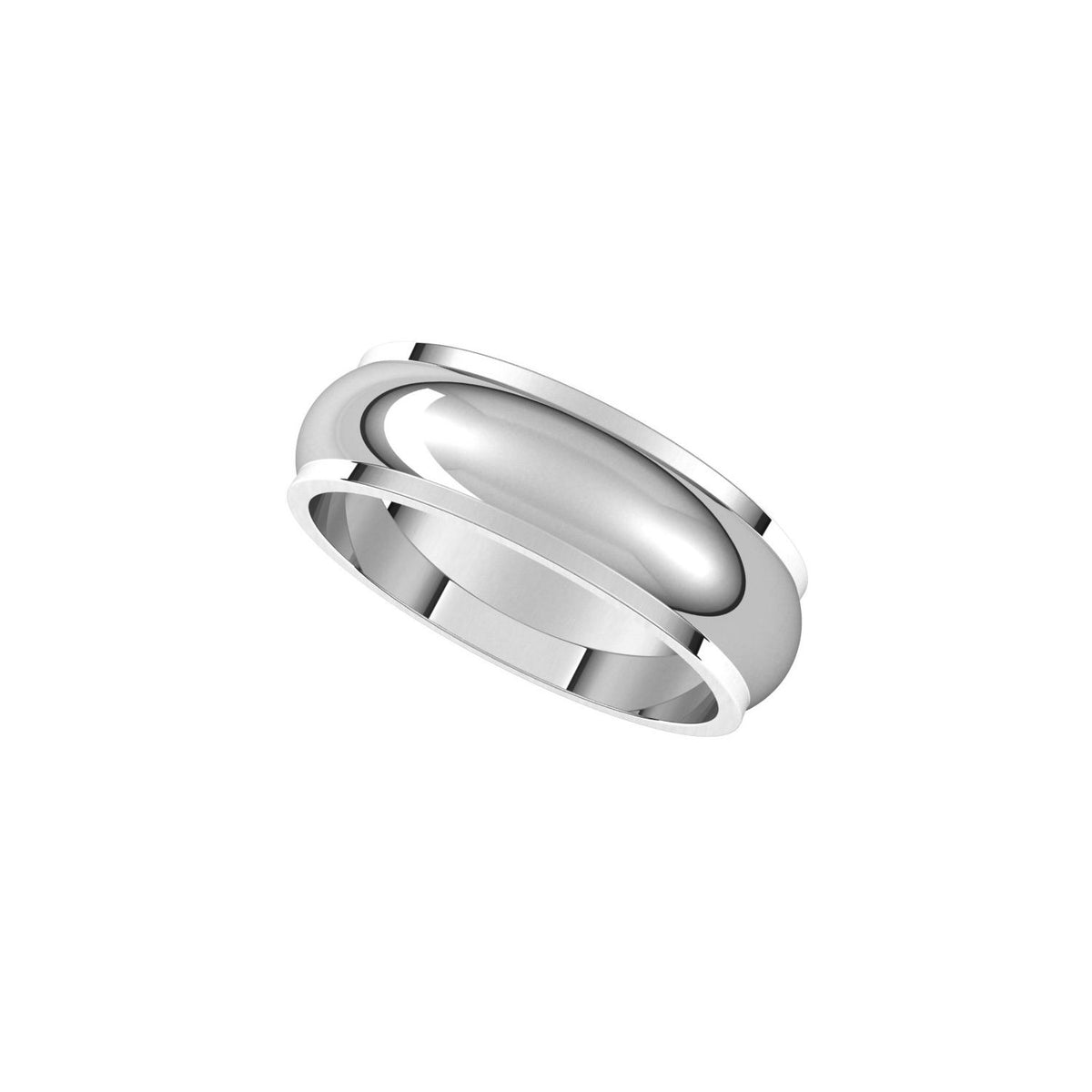 Continuum Sterling Silver Stepped-Edge Half Round Band