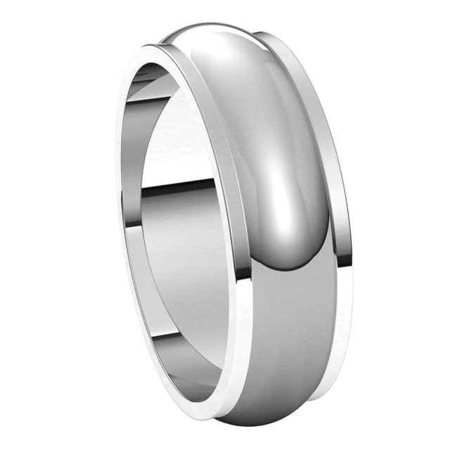 Sterling Silver Stepped-Edge Half Round Band