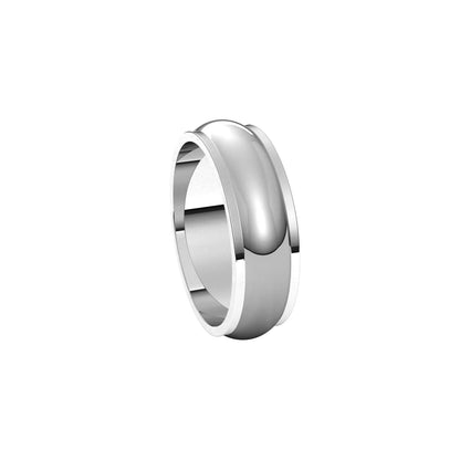 Continuum Sterling Silver Stepped-Edge Half Round Band