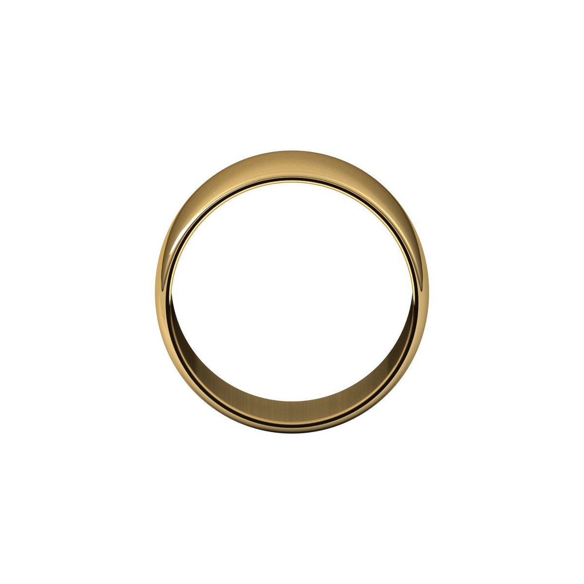 14K Yellow Gold Lightweight Half Round Band, 11 mm