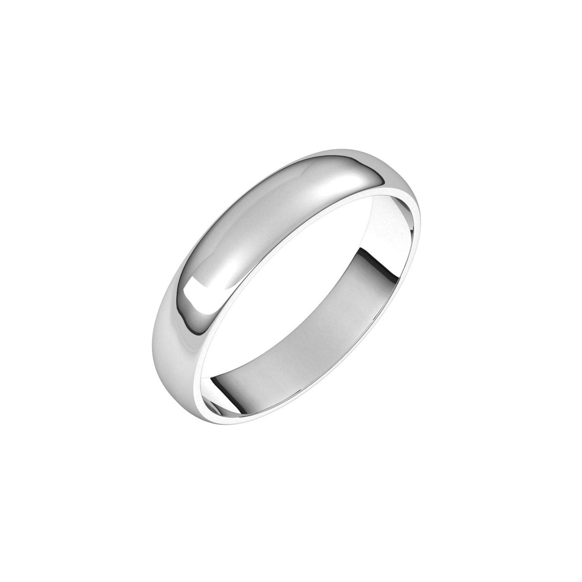 14K X1 White Gold Lightweight Half Round Band