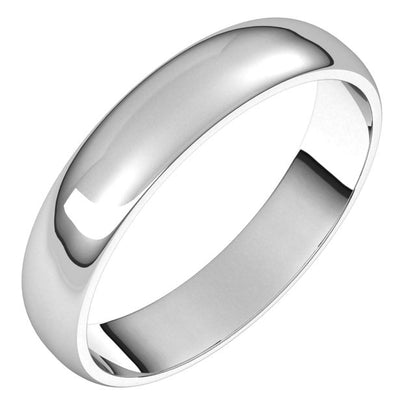 14K X1 White Gold Lightweight Half Round Band