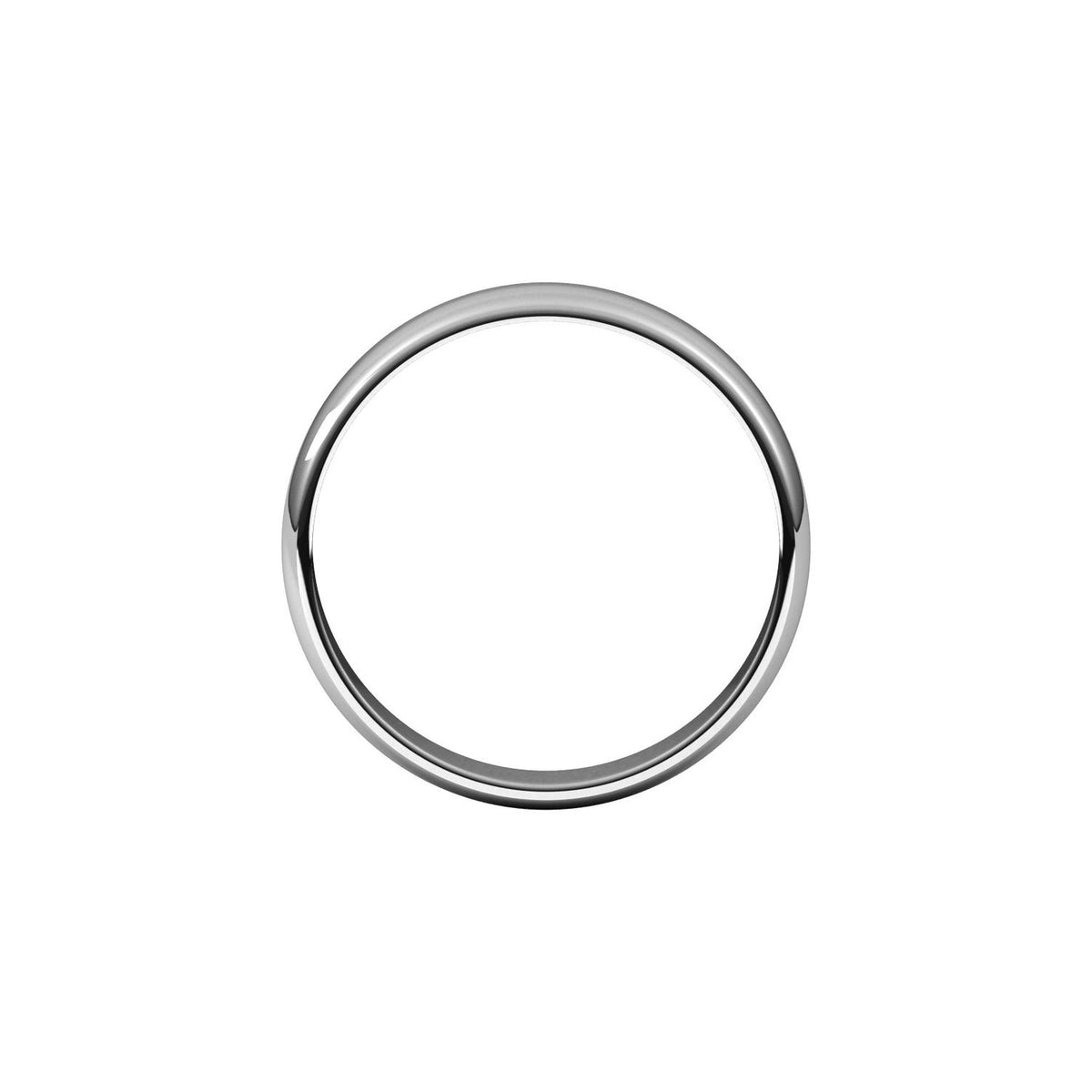 14K X1 White Gold Lightweight Half Round Band
