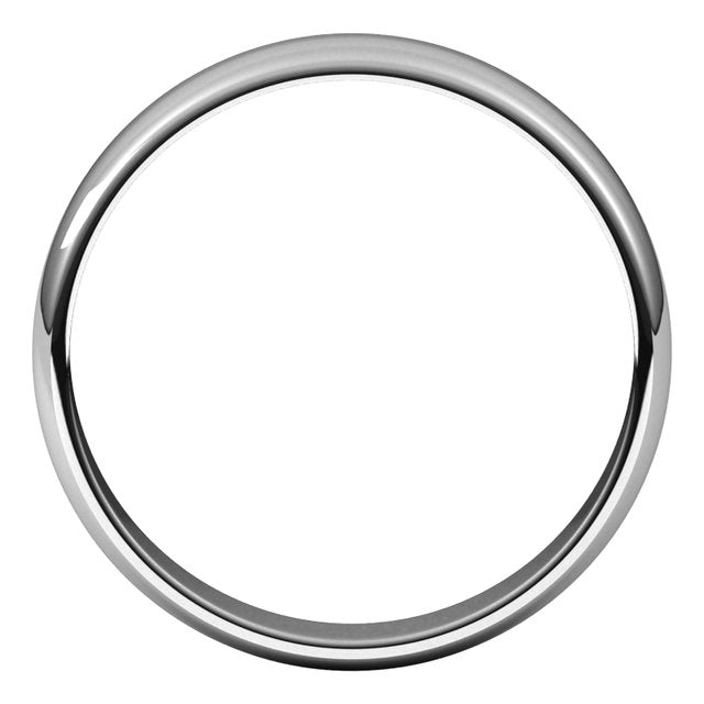 14K X1 White Gold Lightweight Half Round Band