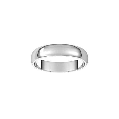 14K X1 White Gold Lightweight Half Round Band