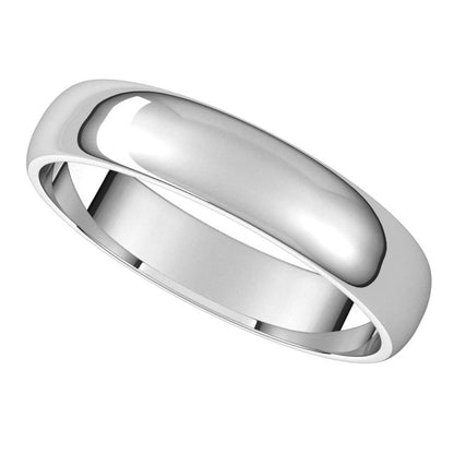 14K X1 White Gold Lightweight Half Round Band