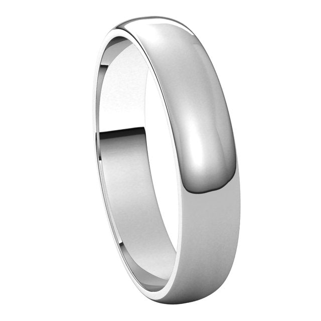 14K X1 White Gold Lightweight Half Round Band