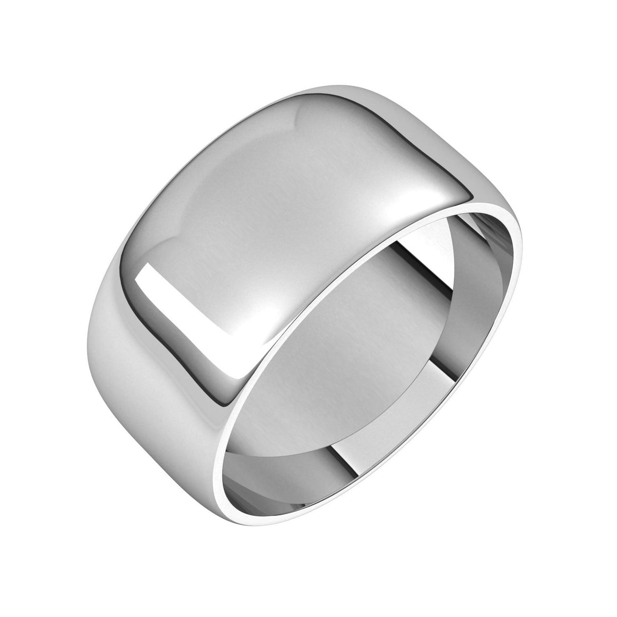 14K X1 White Gold Lightweight Half Round Band