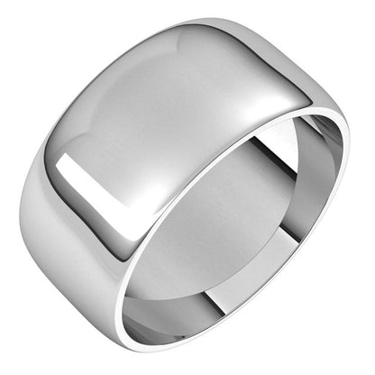 14K X1 White Gold Lightweight Half Round Band