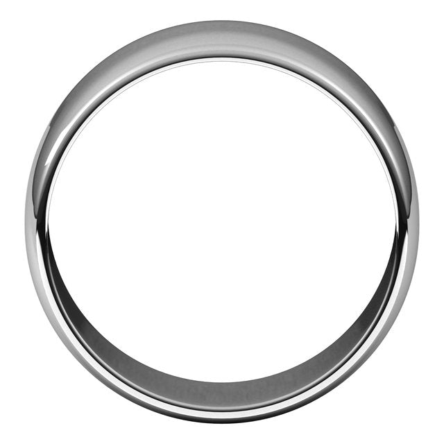 14K X1 White Gold Lightweight Half Round Band