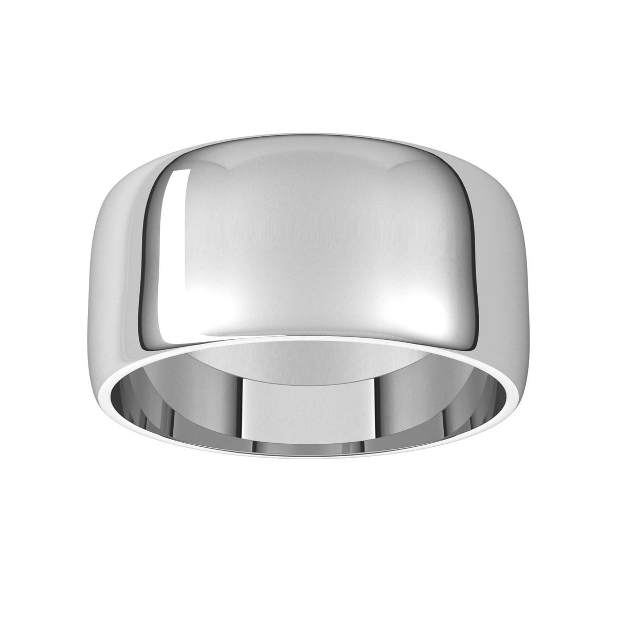 14K X1 White Gold Lightweight Half Round Band