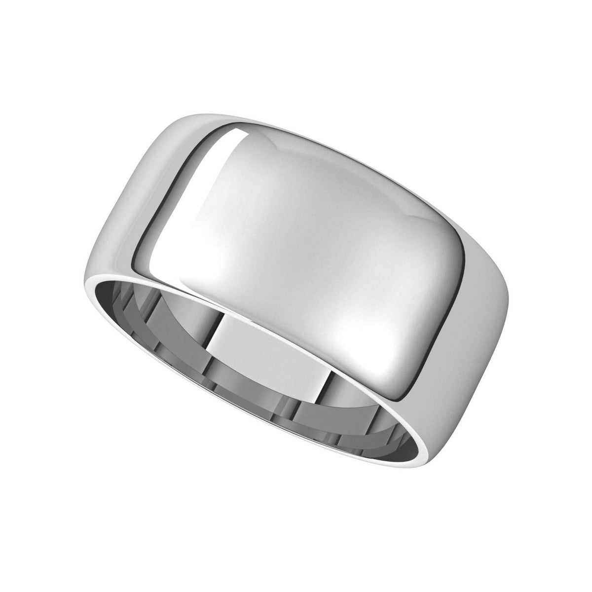 14K X1 White Gold Lightweight Half Round Band