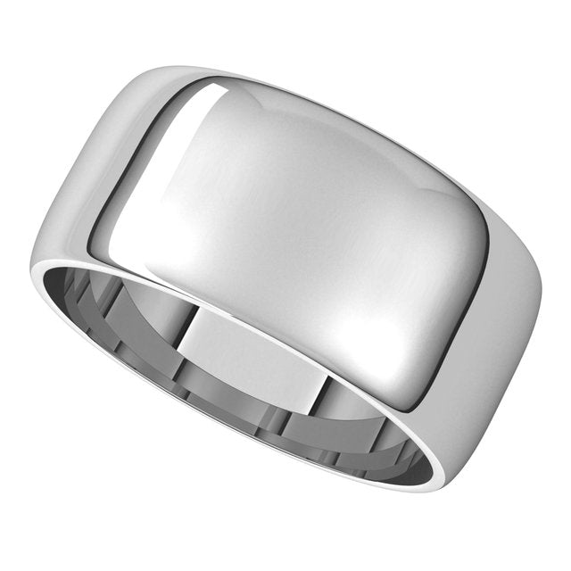 14K White Gold Lightweight Half Round Band