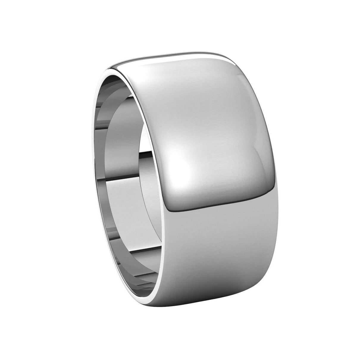 14K X1 White Gold Lightweight Half Round Band