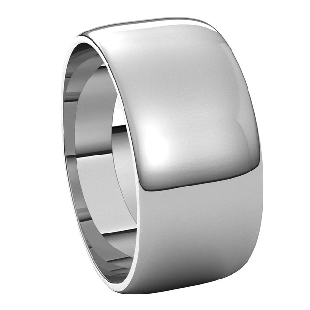 14K White Gold Lightweight Half Round Band