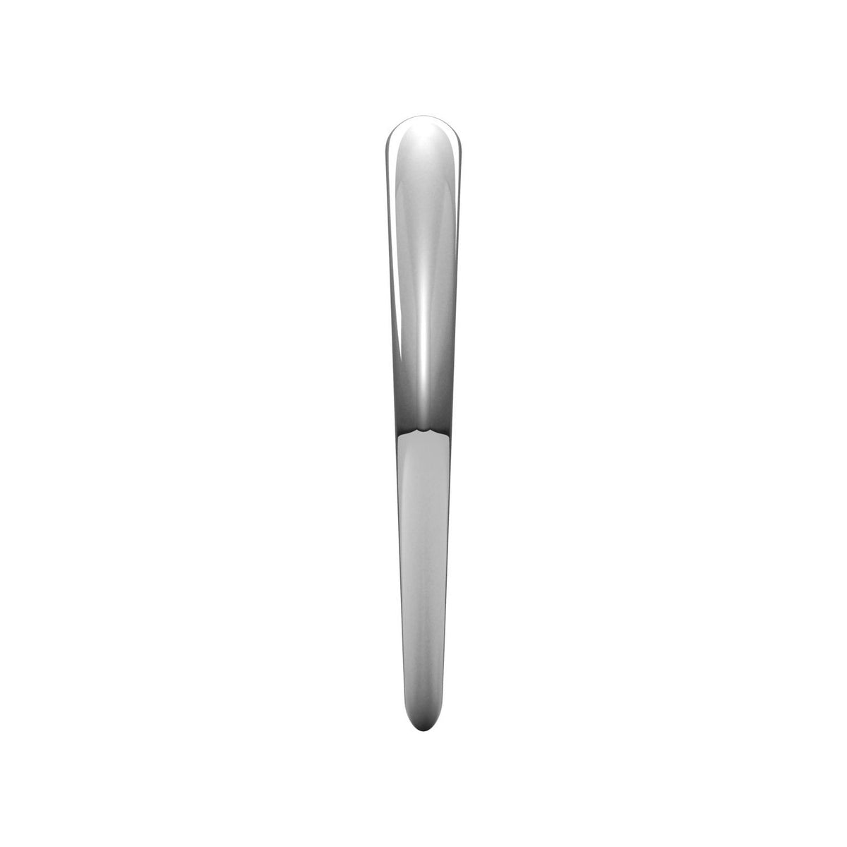 14K White Gold Tapered Half Round Band