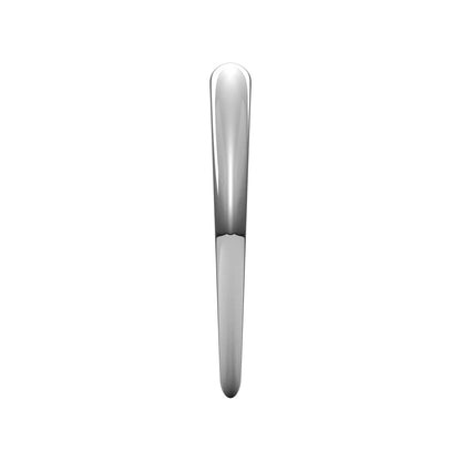 14K White Gold Tapered Half Round Band
