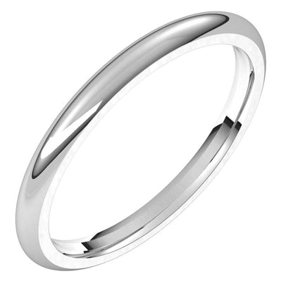14K X1 White Gold Comfort-Fit Half Round Band