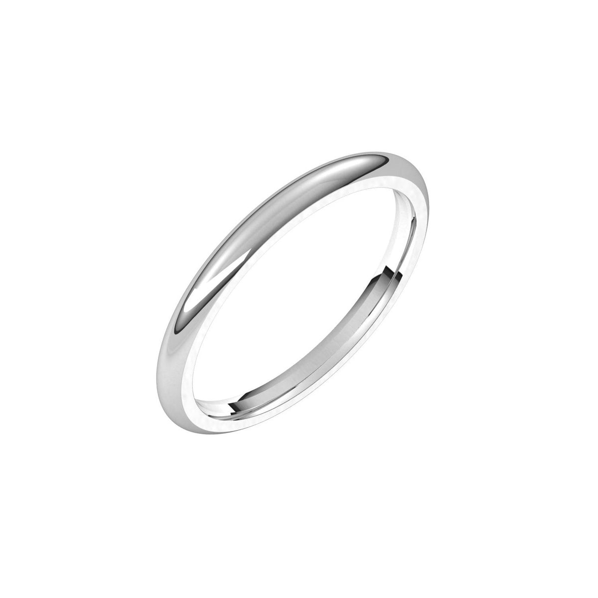 18K Palladium White Gold Comfort-Fit Half Round Band