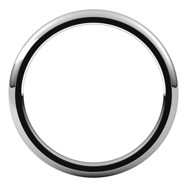 18K Palladium White Gold Comfort-Fit Half Round Band