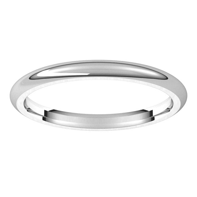18K Palladium White Gold Comfort-Fit Half Round Band