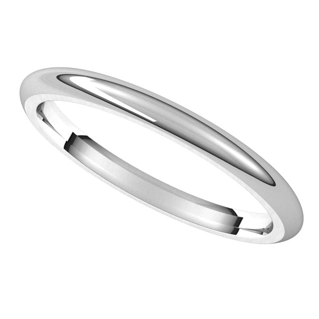 14K X1 White Gold Comfort-Fit Half Round Band