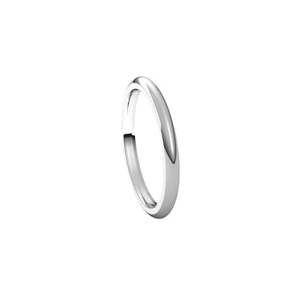 18K Palladium White Gold Comfort-Fit Half Round Band