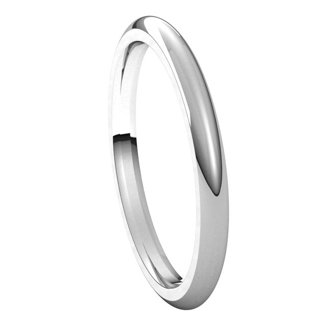 18K Palladium White Gold Comfort-Fit Half Round Band