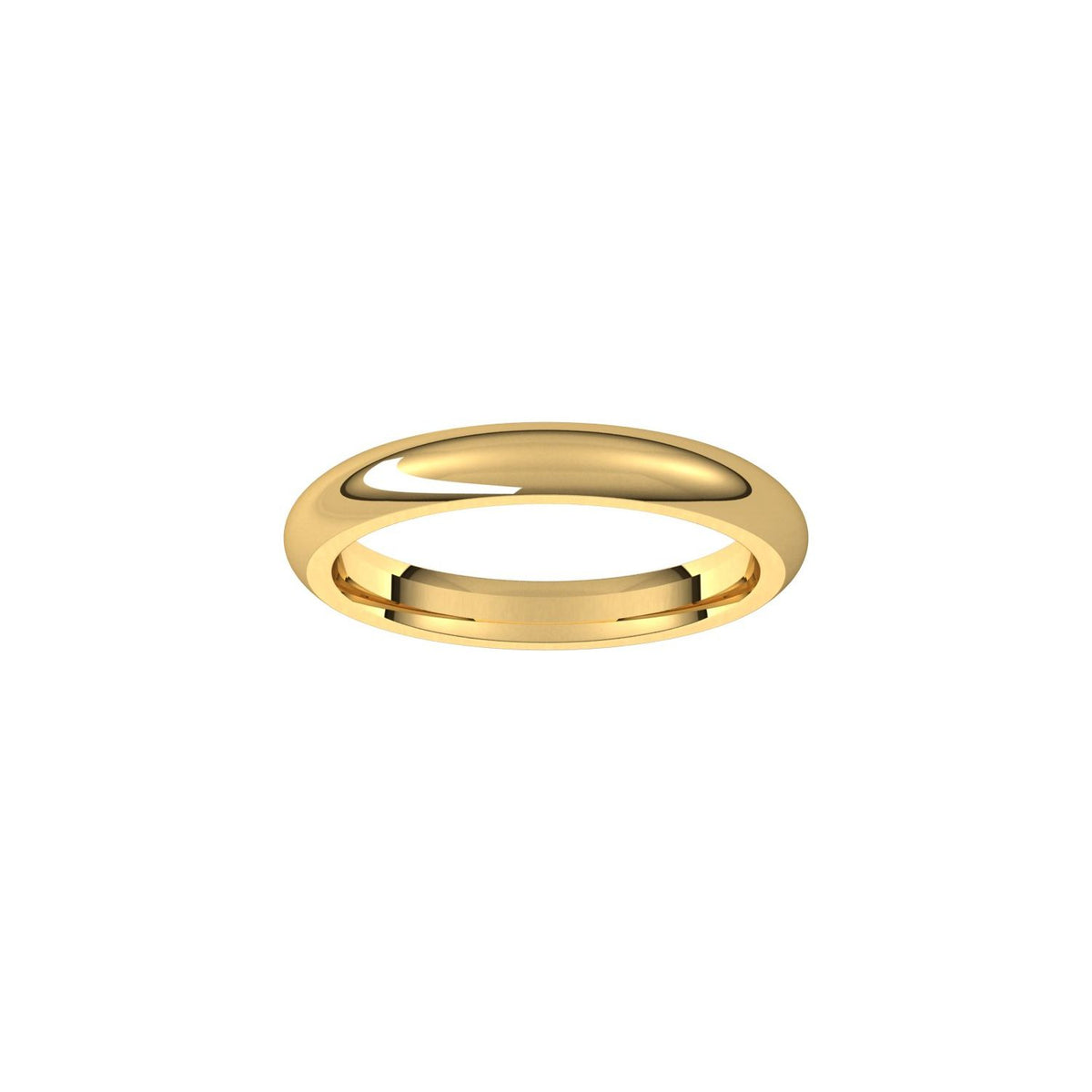 Comfort-Fit Half Round Band, 3 mm