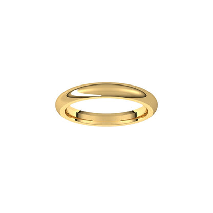 Comfort-Fit Half Round Band, 3 mm