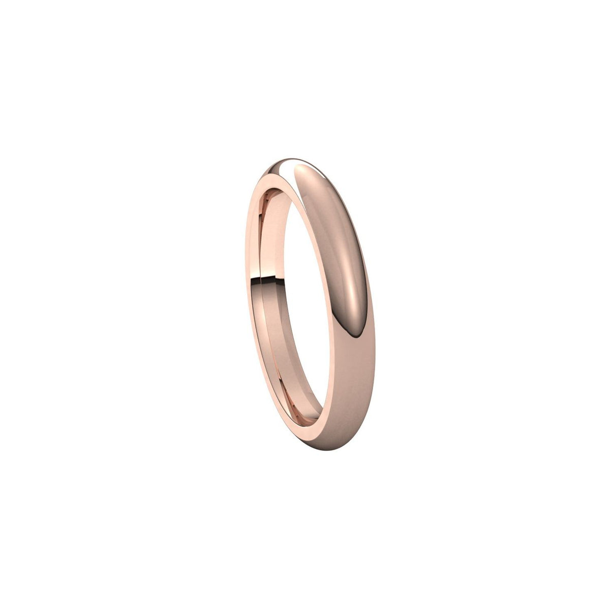 Comfort-Fit Half Round Band, 3 mm