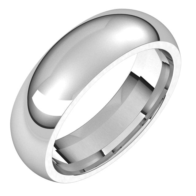 14K X1 White Gold Comfort-Fit Half Round Band
