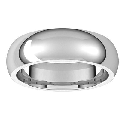 14K X1 White Gold Comfort-Fit Half Round Band