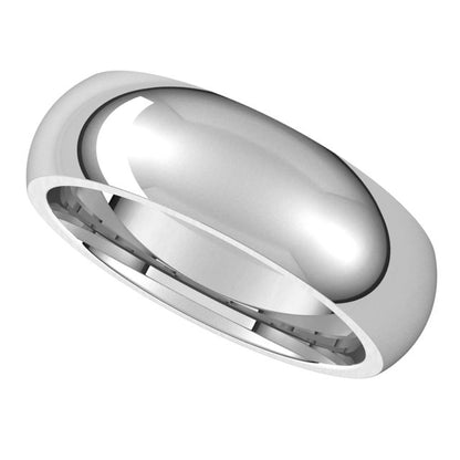 14K X1 White Gold Comfort-Fit Half Round Band