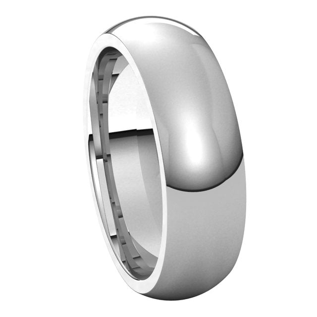 14K X1 White Gold Comfort-Fit Half Round Band
