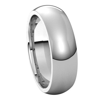14K X1 White Gold Comfort-Fit Half Round Band