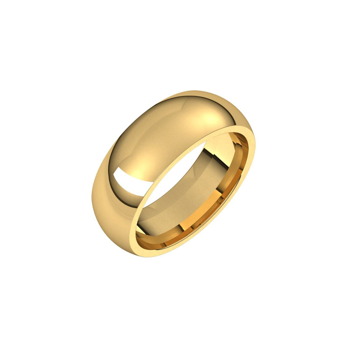 Comfort-Fit Half Round Band, 7 mm