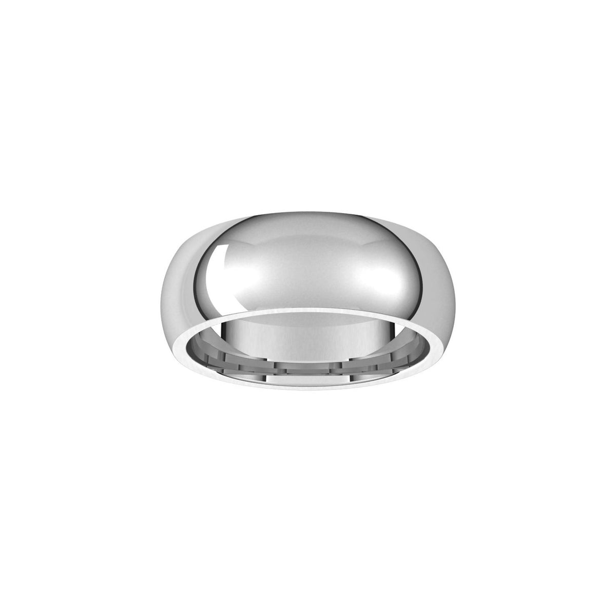 14K X1 White Gold Comfort-Fit Half Round Band
