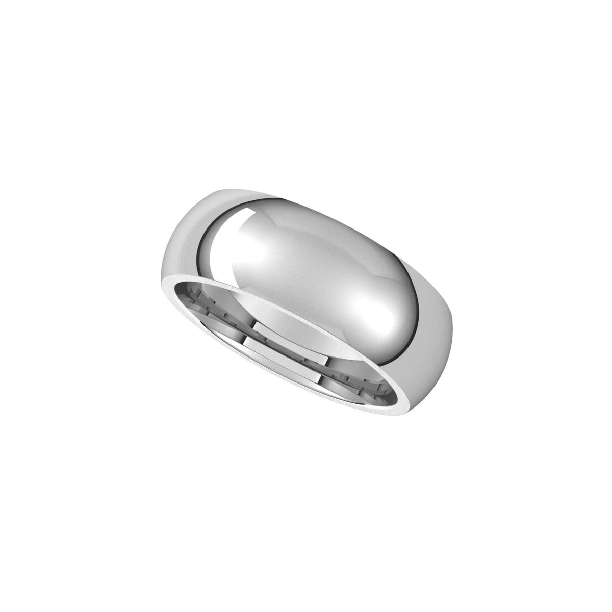 14K X1 White Gold Comfort-Fit Half Round Band