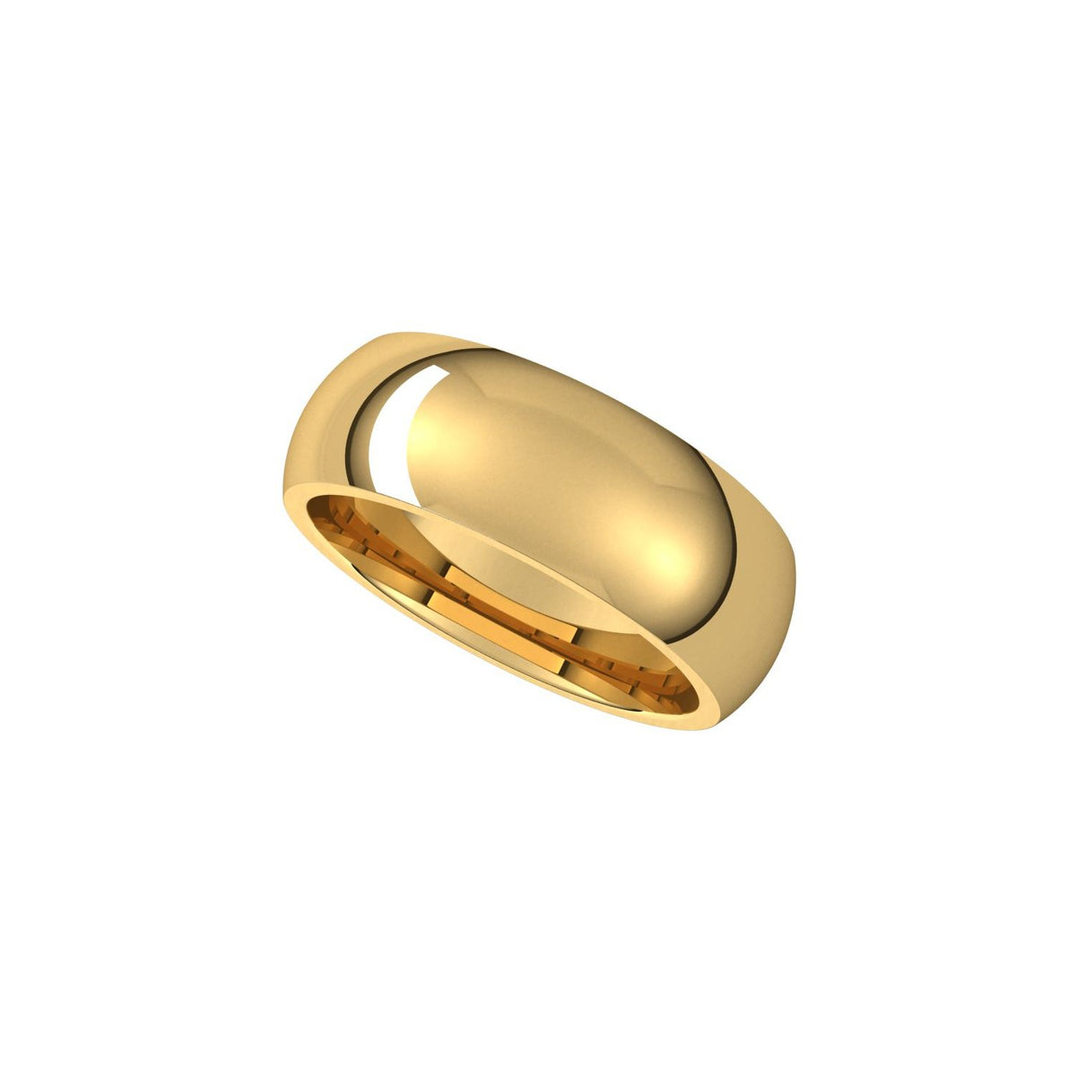 Comfort-Fit Half Round Band, 7 mm