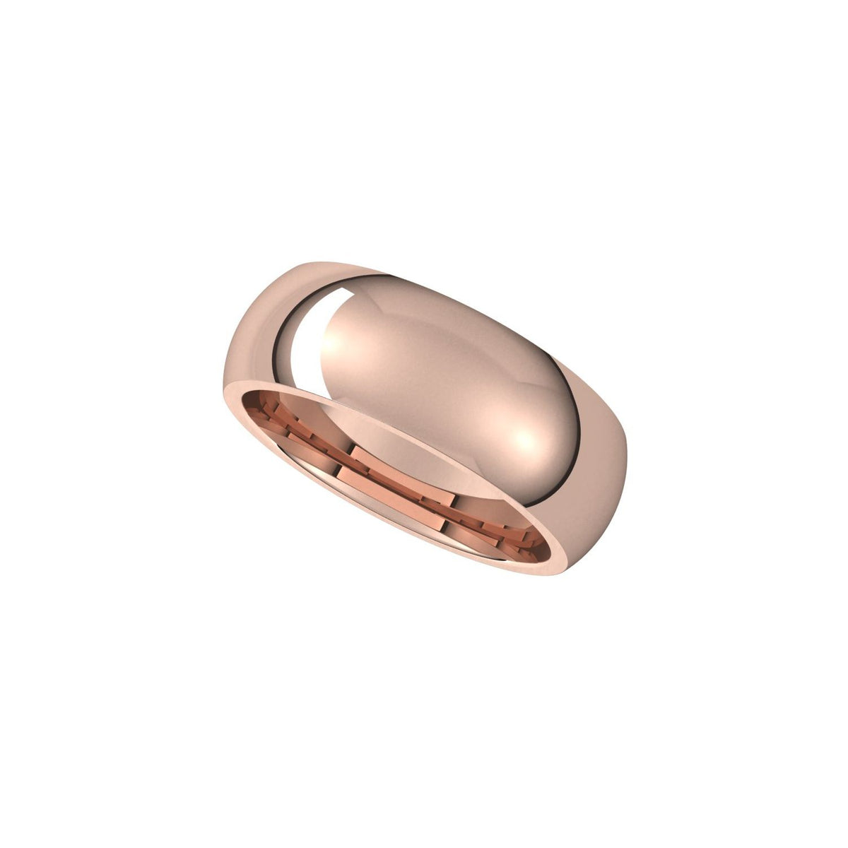 Comfort-Fit Half Round Band, 7 mm