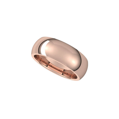 Comfort-Fit Half Round Band, 7 mm