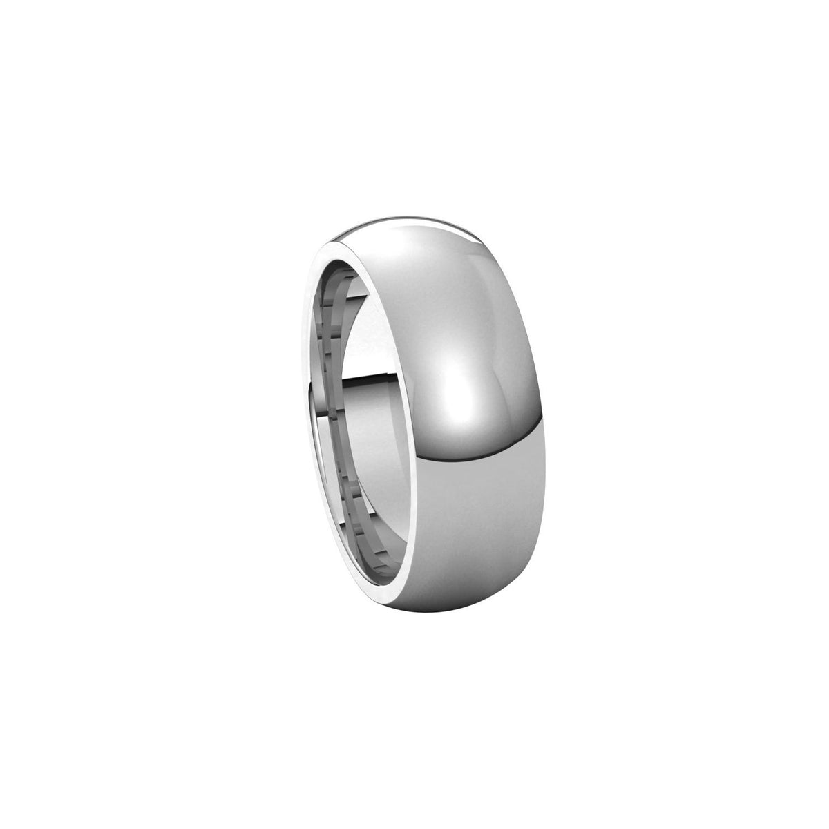 14K X1 White Gold Comfort-Fit Half Round Band