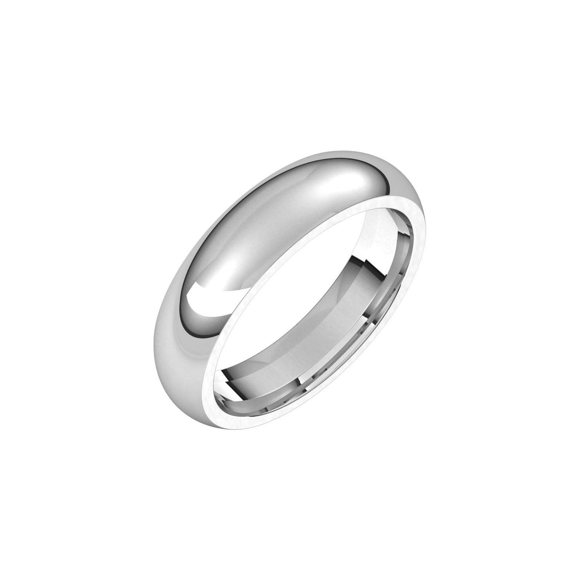 14K X1 White Gold Comfort-Fit Half Round Band