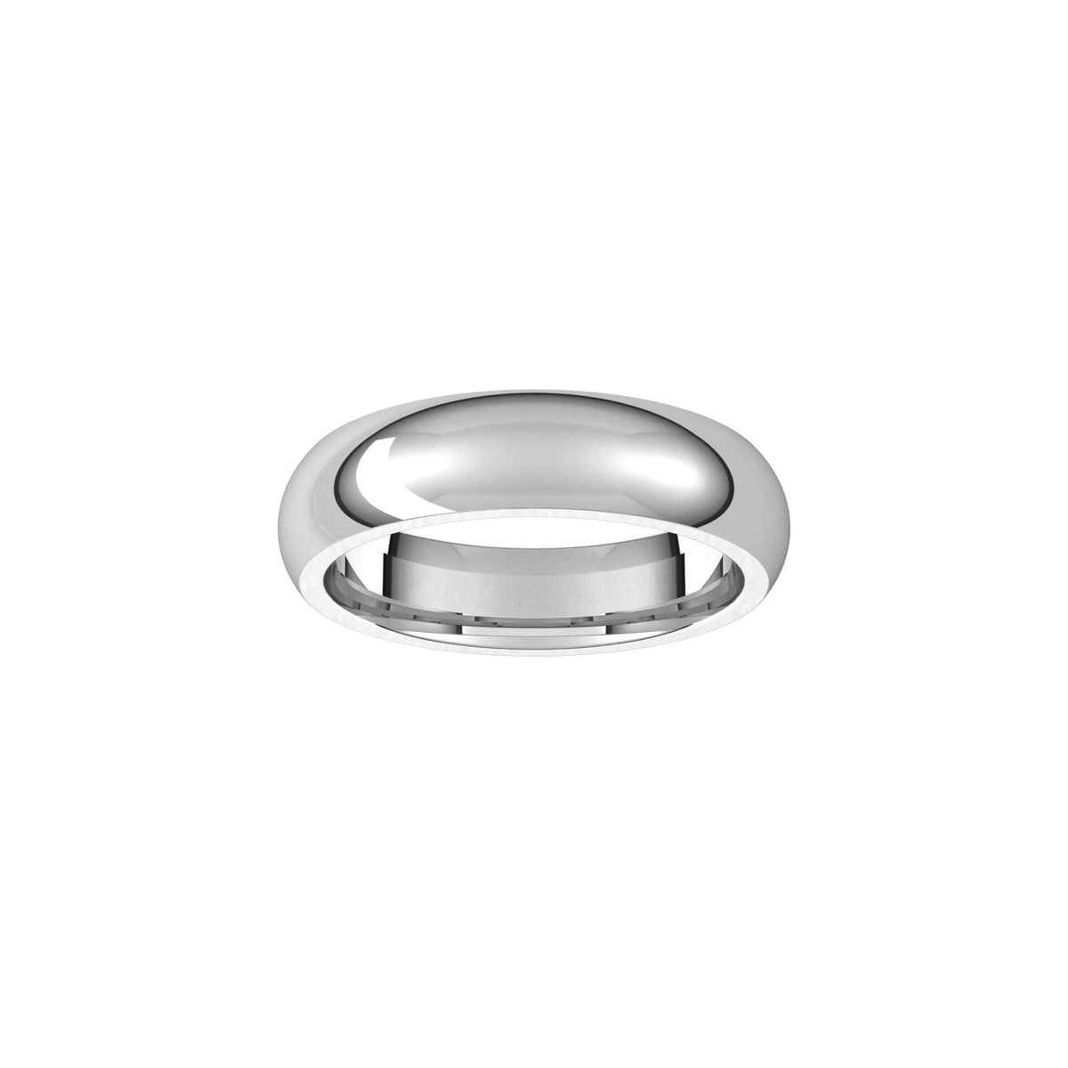 14K X1 White Gold Comfort-Fit Half Round Band