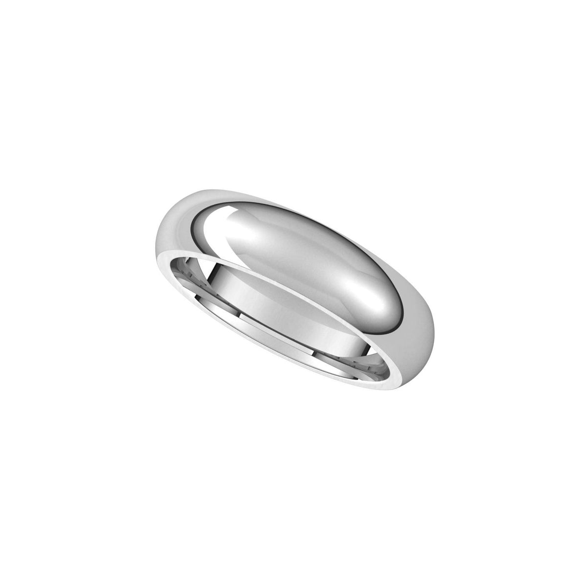14K X1 White Gold Comfort-Fit Half Round Band