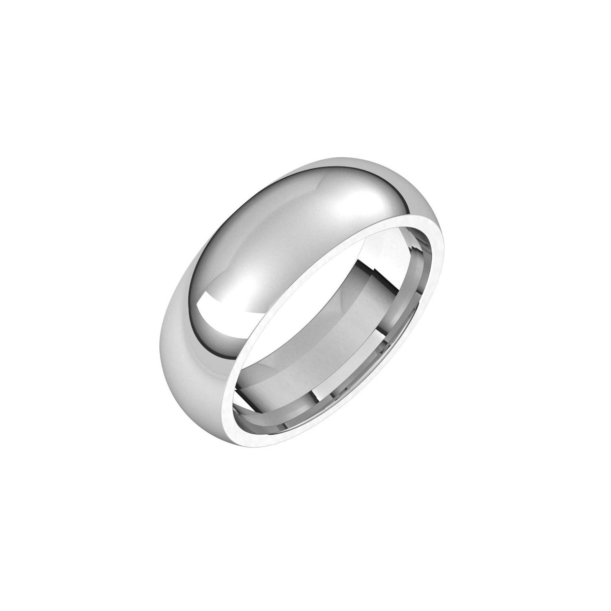 14K White Gold Comfort-Fit Half Round Band